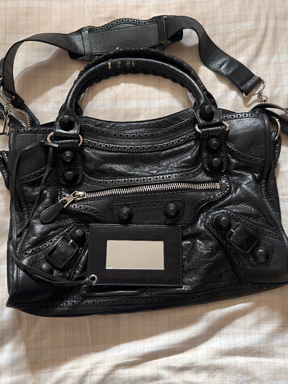Black Balenciaga Brogues City Bag